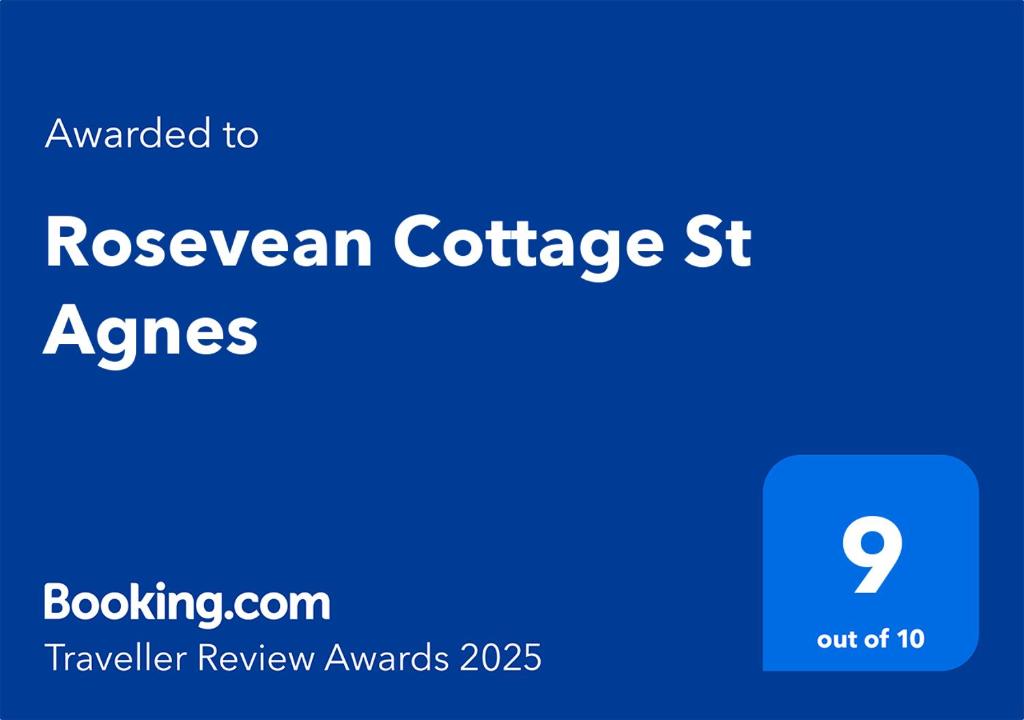 een screenshot van de roosevelt beoordelingsawards met de tekst toegekend aan bij Rosevean Cottage St Agnes in St. Agnes 