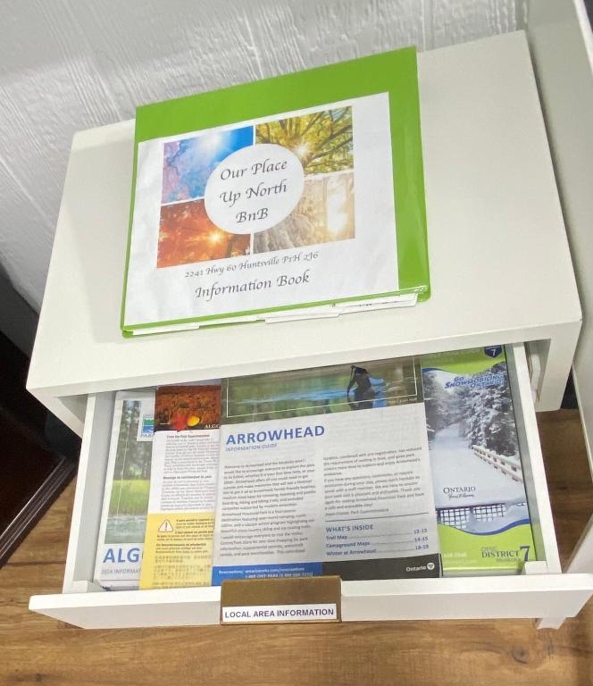 a display box for an exhibit at a museum at Our Place Up North BnB in Huntsville