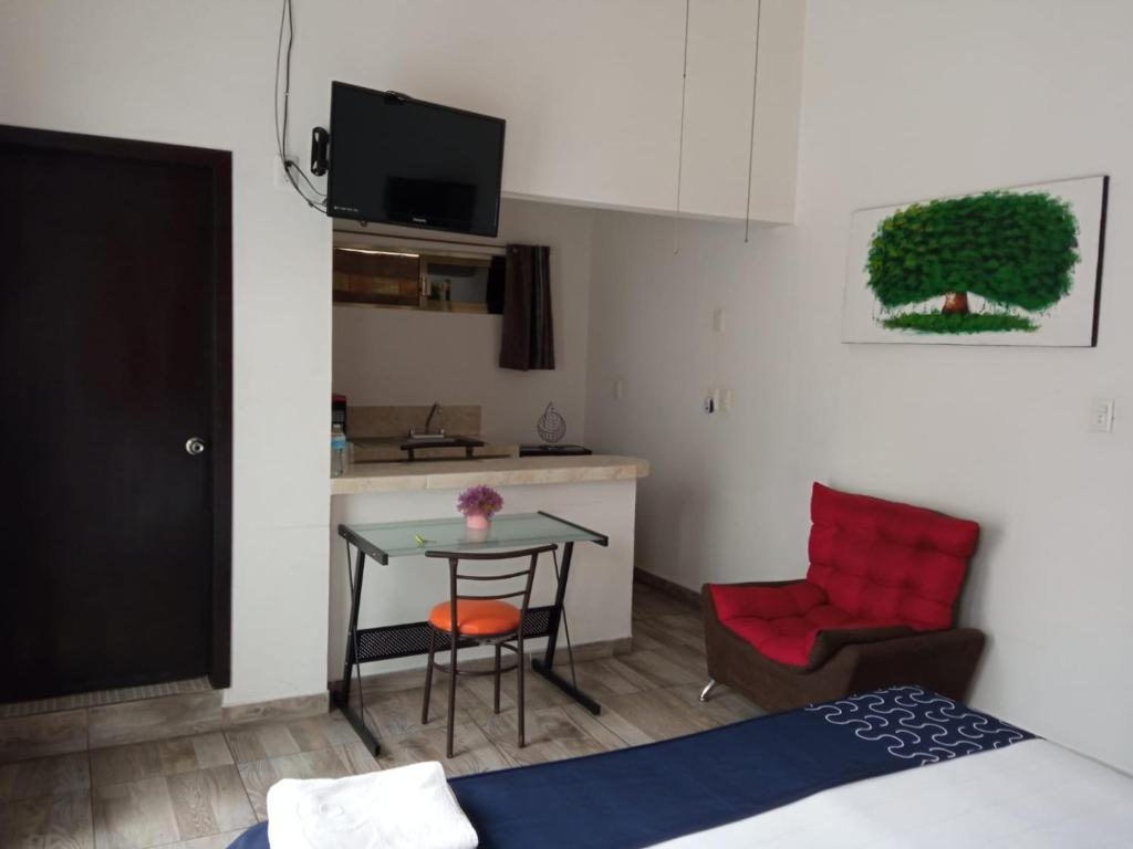 Kuchyň nebo kuchyňský kout v ubytování Hotel Gandag