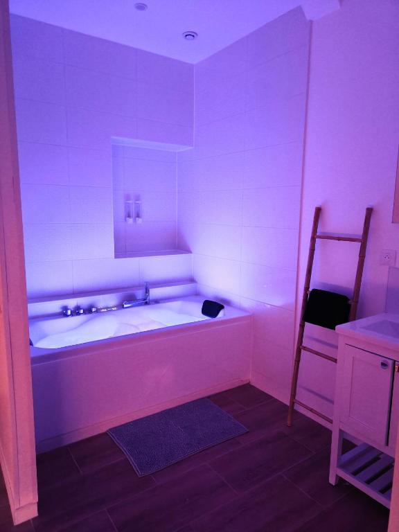 Postel nebo postele na pokoji v ubytování Zen lodge jacuzzi privé
