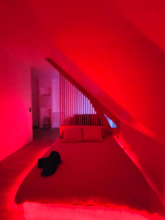 Postel nebo postele na pokoji v ubytování Zen lodge jacuzzi privé