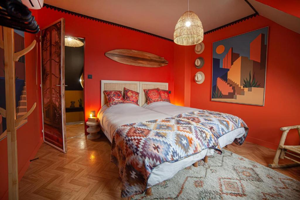 Postel nebo postele na pokoji v ubytování L ' hacienda