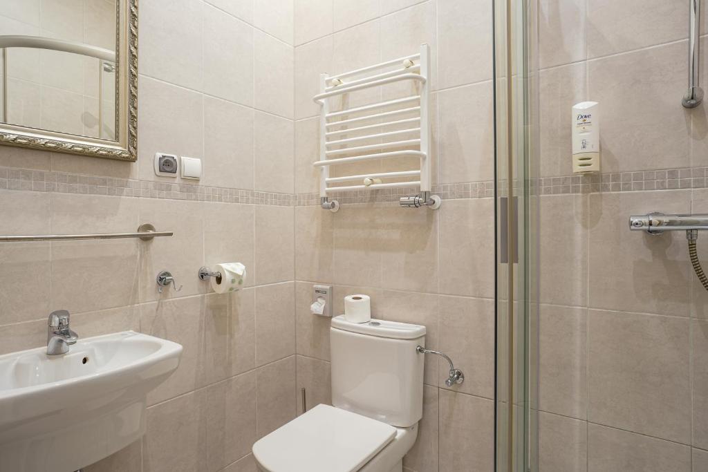 Koupelna v ubytování Hotel Amalia