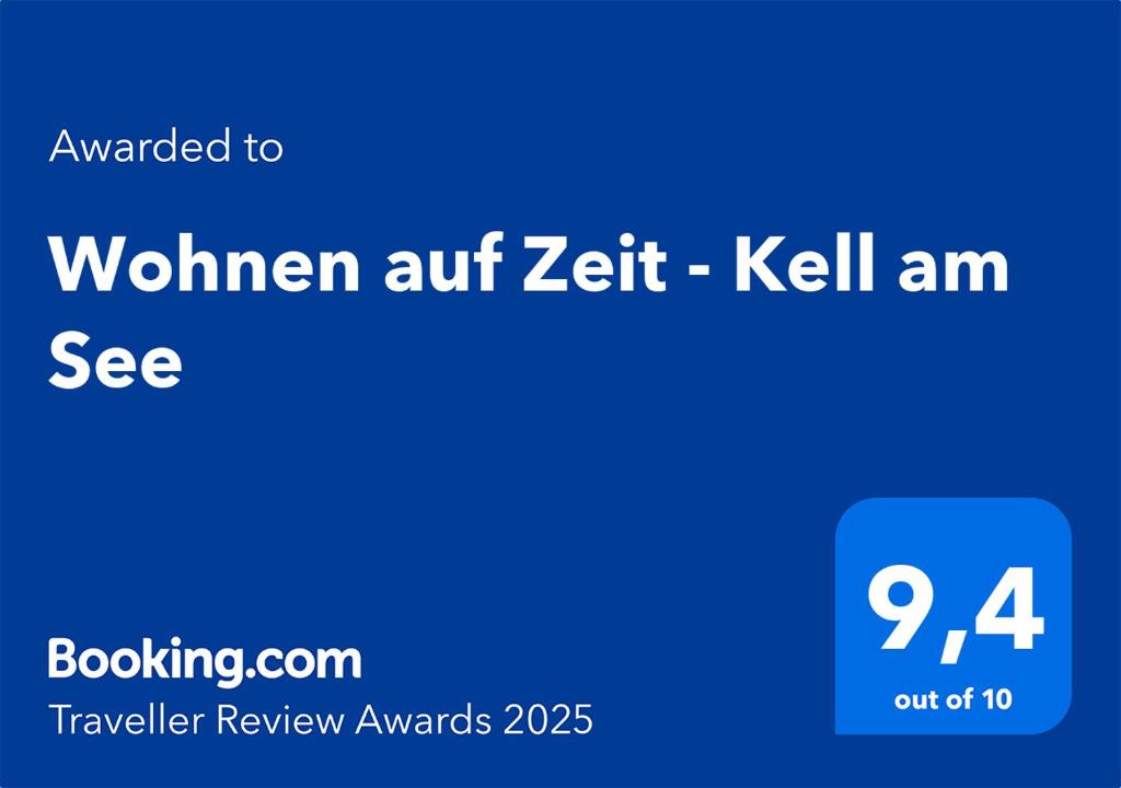 Certifikát, hodnocení, plakát nebo jiný dokument vystavený v ubytování Wohnen auf Zeit - Kell am See