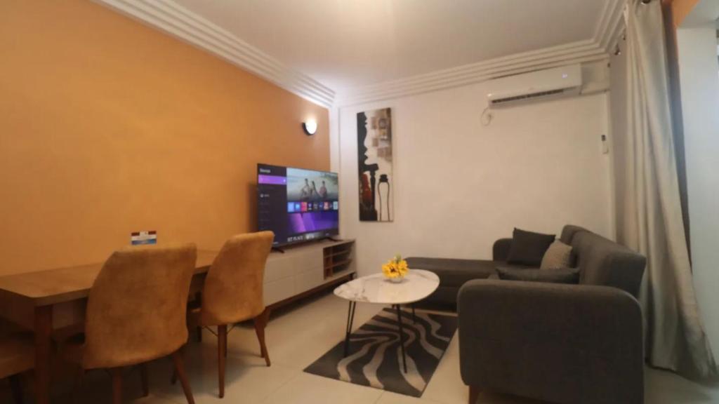 TV a/nebo společenská místnost v ubytování Appartement Amitié