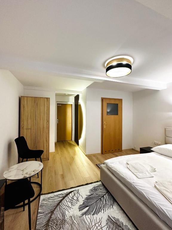 Łóżko lub łóżka w pokoju w obiekcie Motel Za Miedzą
