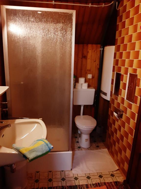 Koupelna v ubytování Platzerhütte
