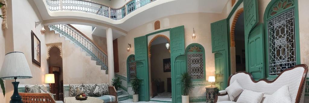 Posezení v ubytování Riad el Medina
