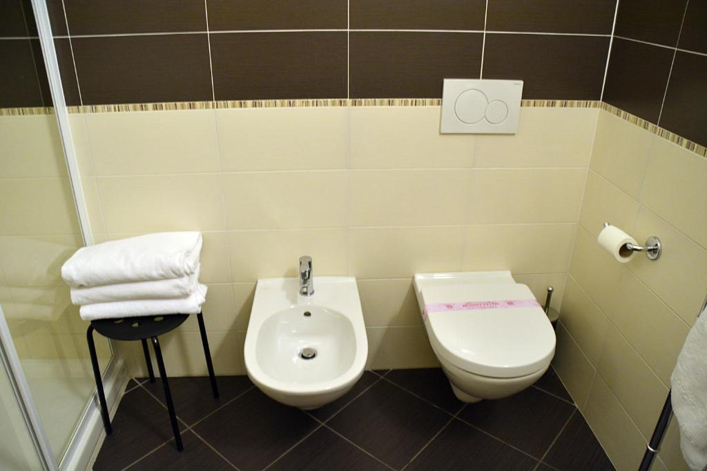 Koupelna v ubytování B&B Silvia