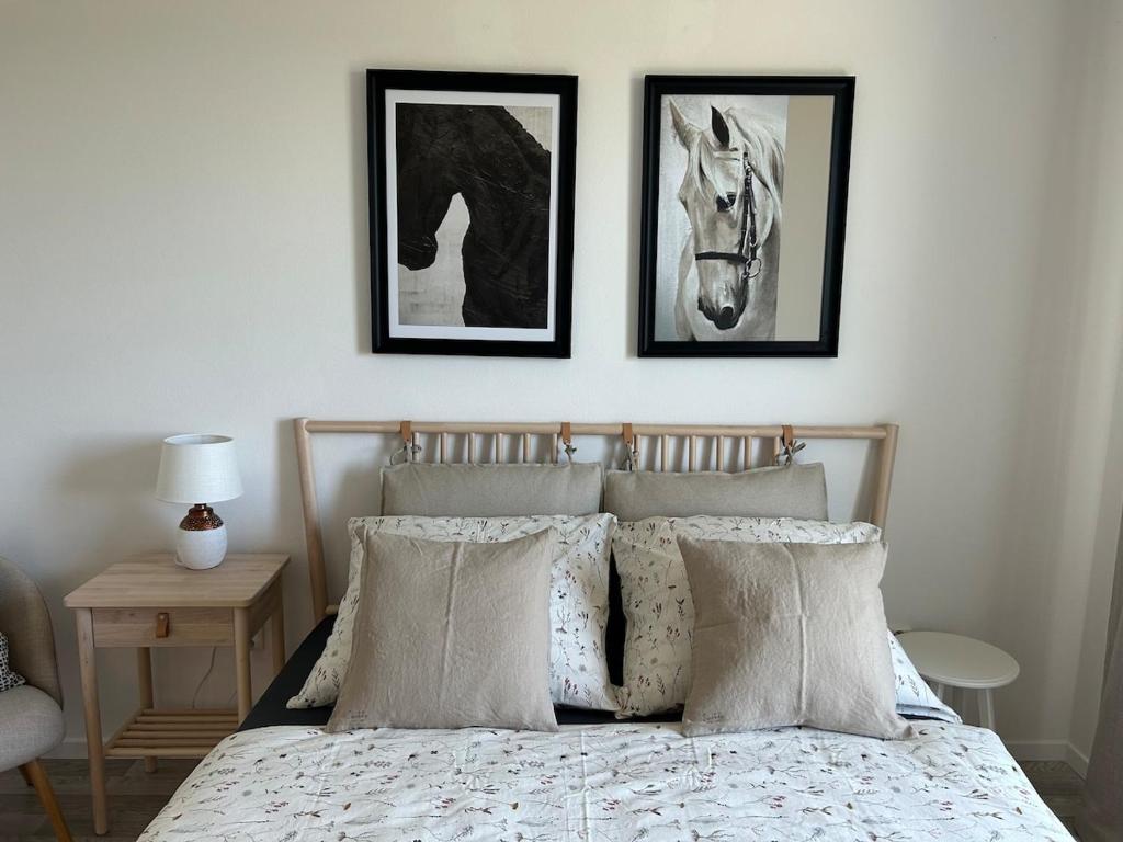 Postel nebo postele na pokoji v ubytování Samorin XBS view apartman plus parking