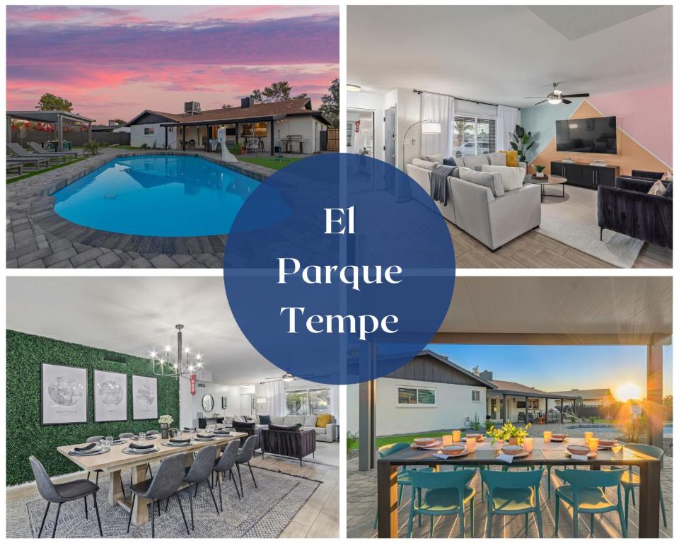 een collage van foto's van een huis bij El Parque Tempe in Tempe