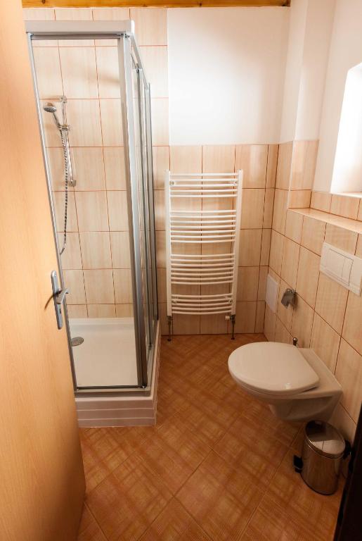 Koupelna v ubytování Penzion U Boženky