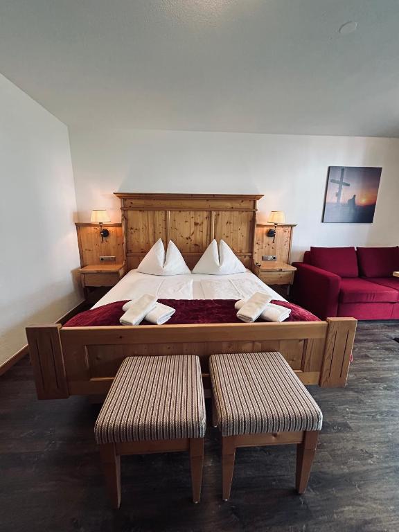 Postel nebo postele na pokoji v ubytování Ferienhaus Klocker