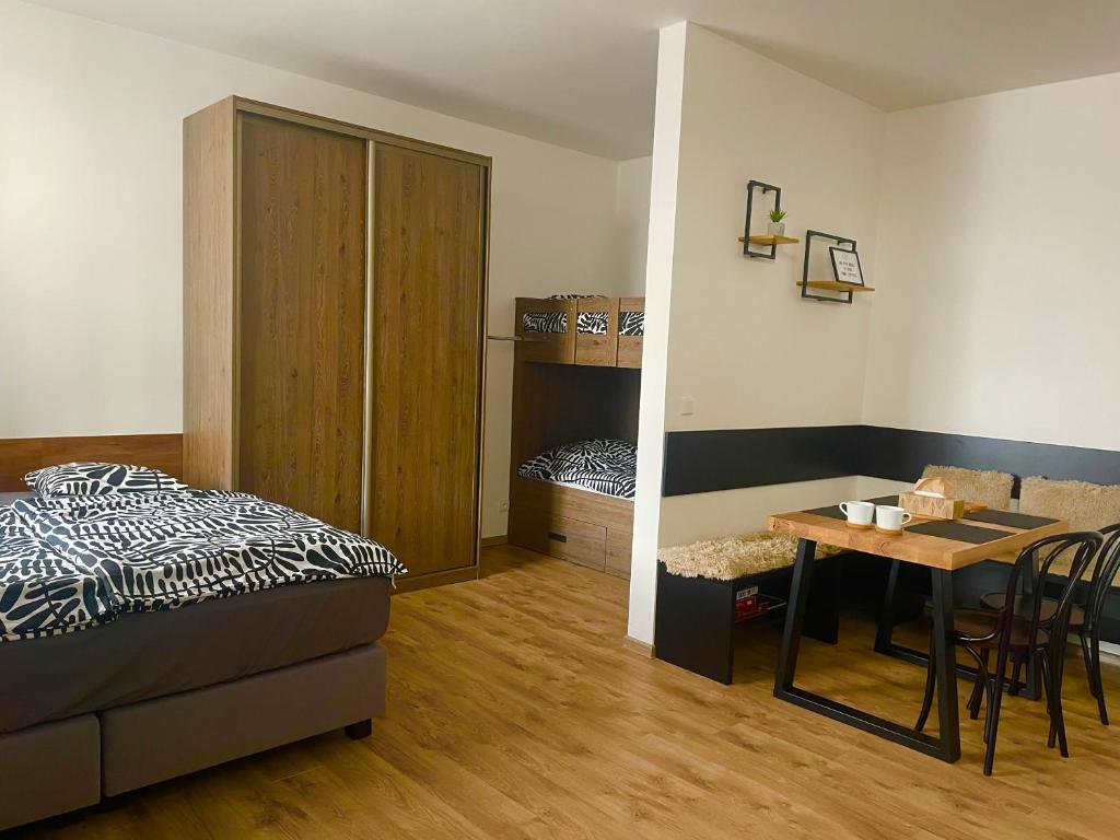 Postel nebo postele na pokoji v ubytování Keilberg relax