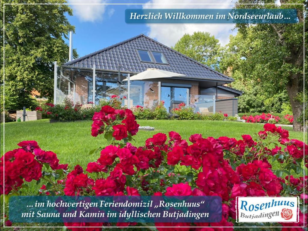 Aed väljaspool majutusasutust Nordseeurlaub im hochwertigen Feriendomizil Rosenhuus mit Sauna und Kamin im idyllischen Butjadingen