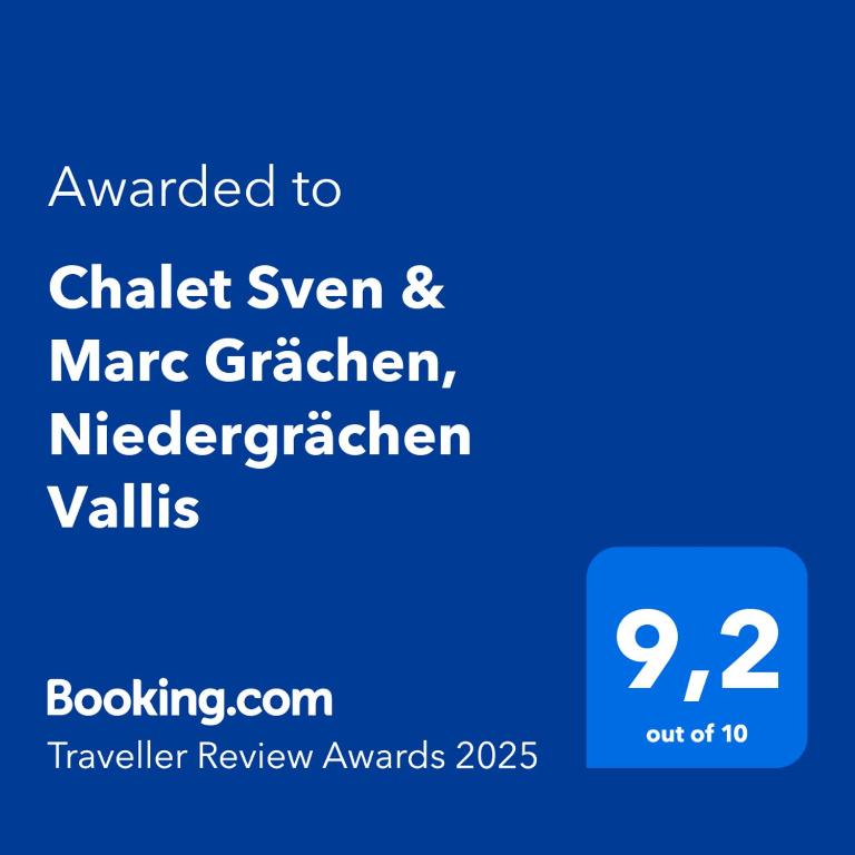 Certifikát, hodnocení, plakát nebo jiný dokument vystavený v ubytování Chalet Sven & Marc Grächen, Niedergrächen Vallis
