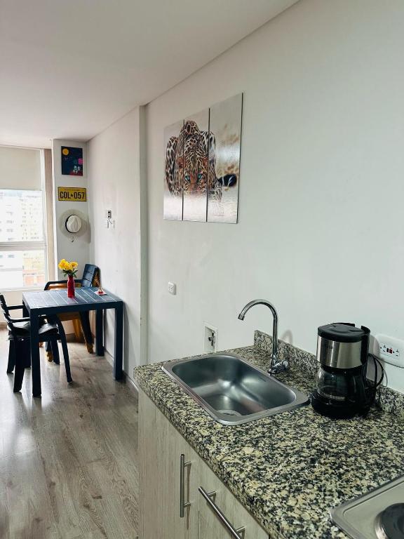 Kuchyň nebo kuchyňský kout v ubytování Davinci 1903 Bed & breakfast centro histórico Bogotá