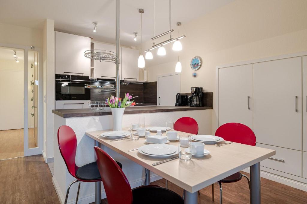 Kuchyň nebo kuchyňský kout v ubytování FEWO Ringelblume