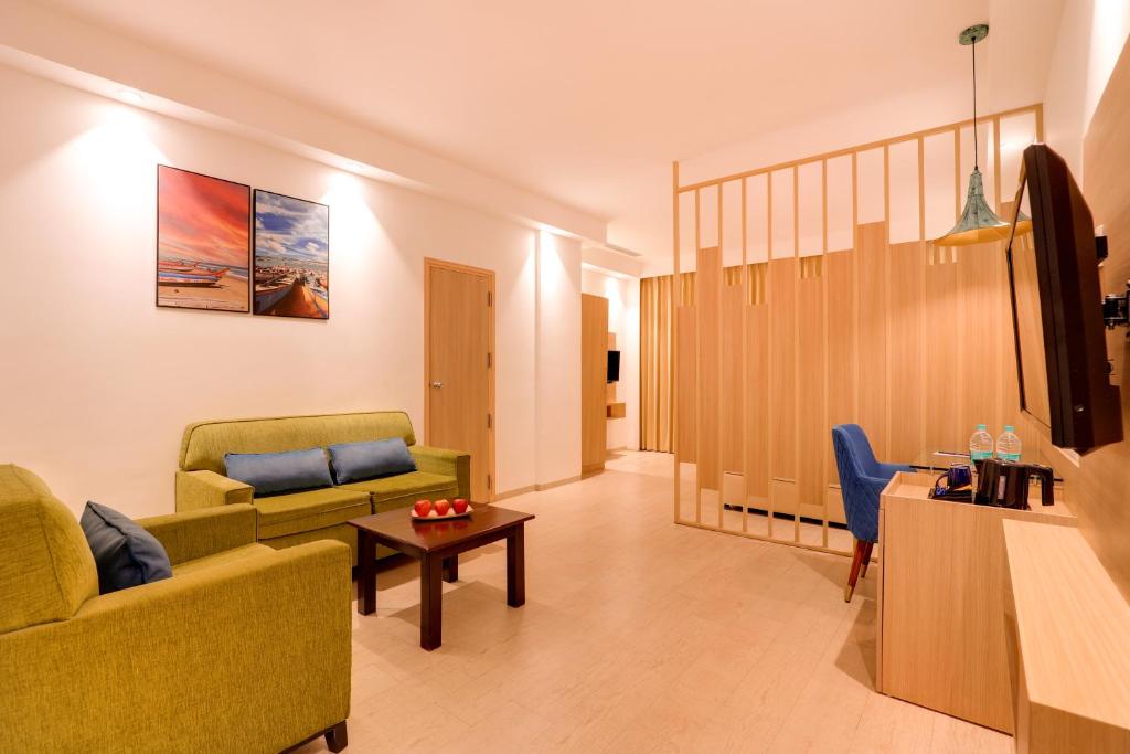 Posezení v ubytování Keys Prima by Lemon Tree Hotels, Katti-Ma, Chennai