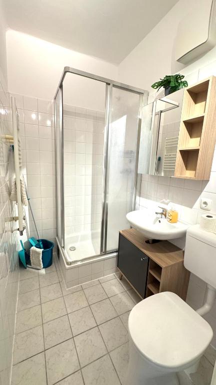 Koupelna v ubytování Apartment 7 im Herzen von Linz