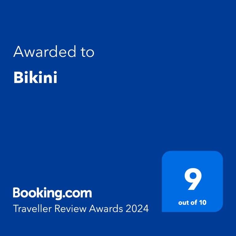 Certifikát, ocenenie alebo iný dokument vystavený v ubytovaní Bikini
