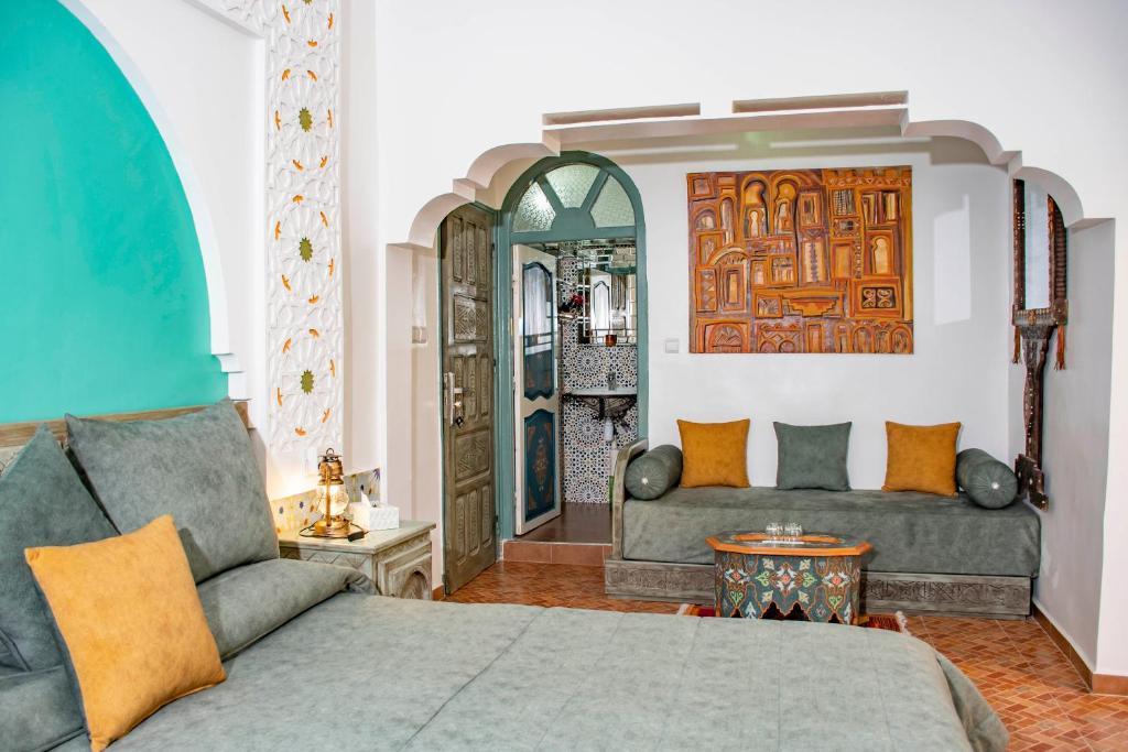 Posezení v ubytování Le Petit Riad Maison d'hôtes