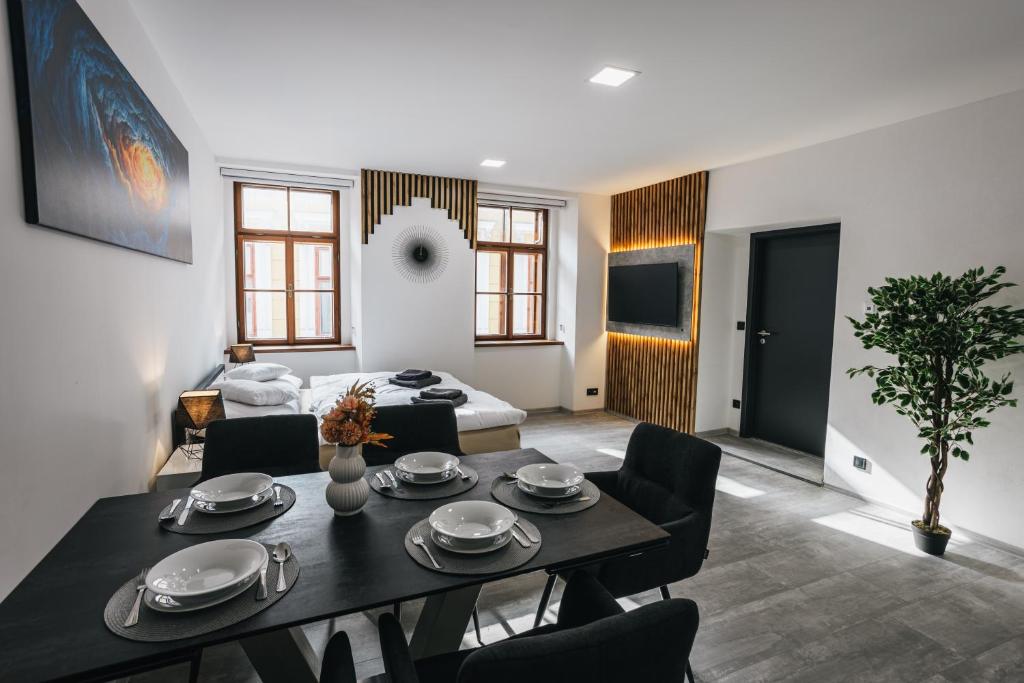 Χώρος καθιστικού στο Apartmány U Doskočilů