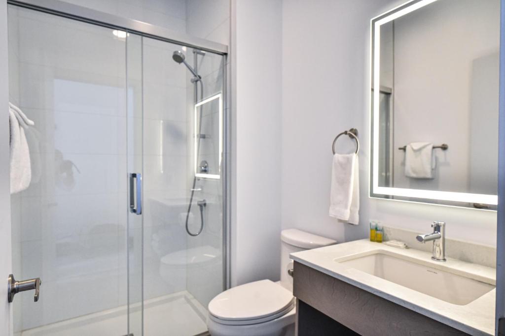 Koupelna v ubytování Repotel Levis