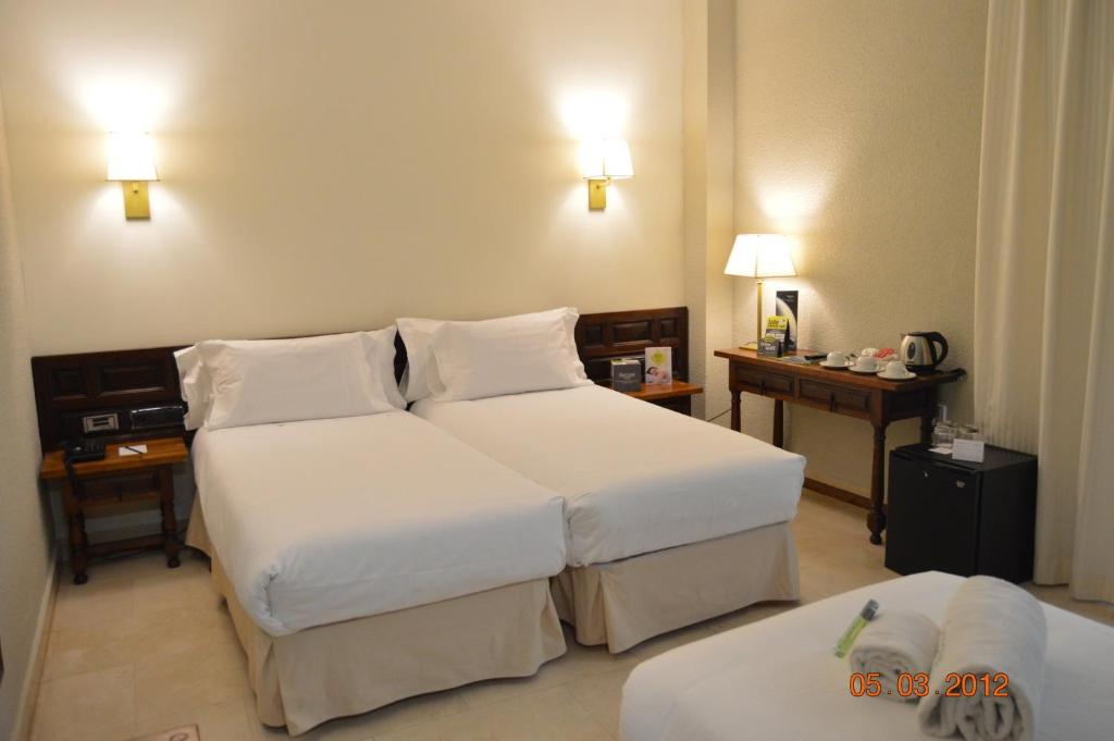 Postel nebo postele na pokoji v ubytování Hotel Sercotel Alfonso VI