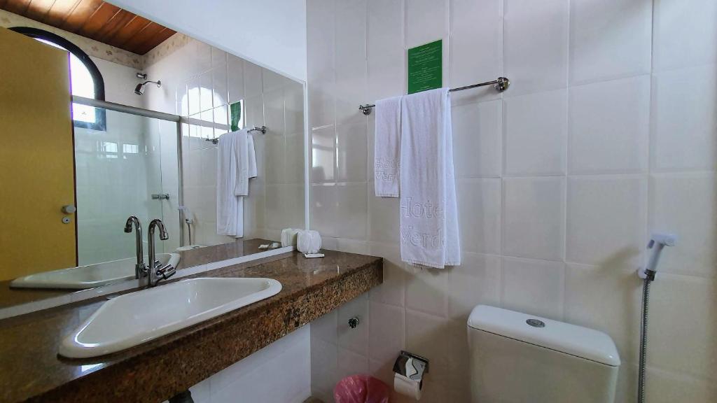 Koupelna v ubytování Hotel Verdemar