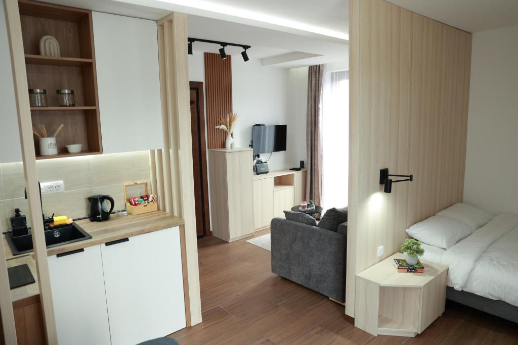 Kuchyň nebo kuchyňský kout v ubytování Apartman Borovi 11 Divčibare