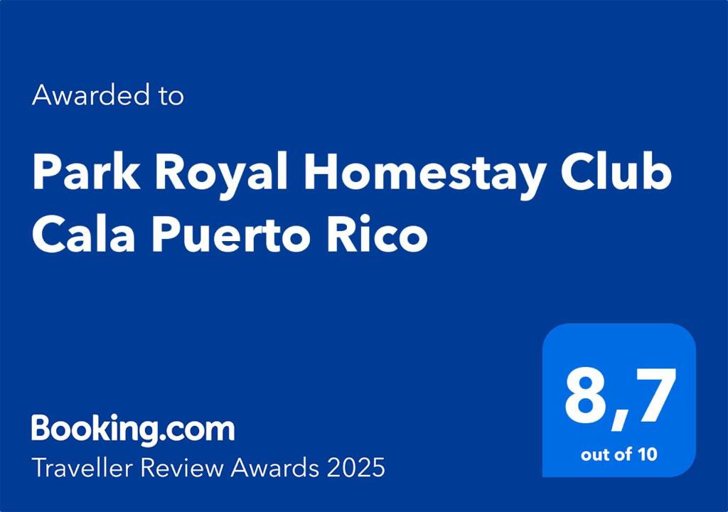 Certifikát, hodnocení, plakát nebo jiný dokument vystavený v ubytování Park Royal Homestay Club Cala Puerto Rico