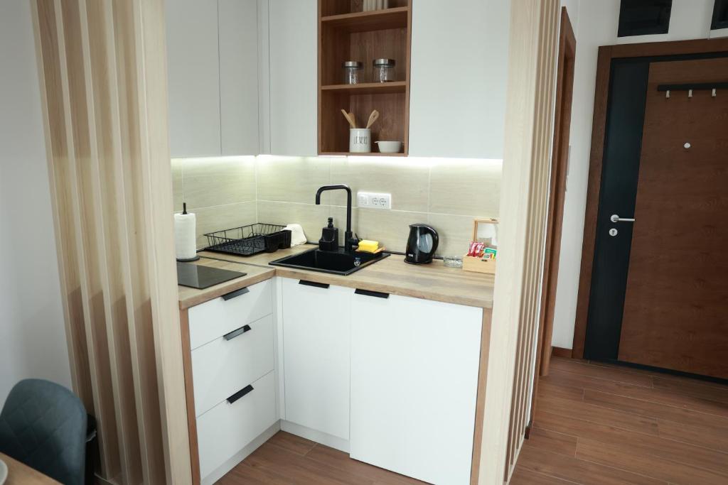 Kuchyň nebo kuchyňský kout v ubytování Apartman Borovi 11 Divčibare