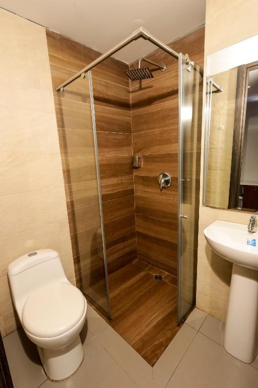 Koupelna v ubytování HOTEL HTL