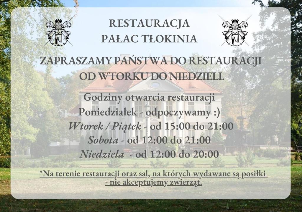 Certifikát, hodnocení, plakát nebo jiný dokument vystavený v ubytování Pałac Tłokinia