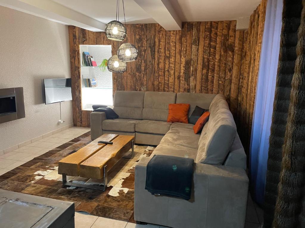 TV a/nebo společenská místnost v ubytování Agréable bastide provençale avec piscine