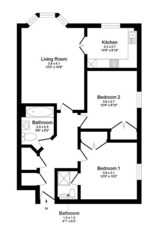Půdorys ubytování Dunfermline 2 Bed Flat Fully Furnished