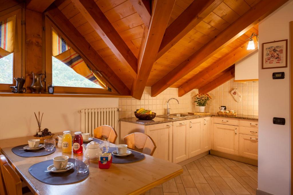 Kuchyň nebo kuchyňský kout v ubytování Agritur Bontempelli