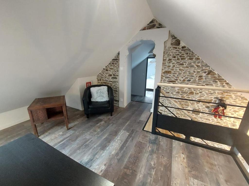 Postel nebo postele na pokoji v ubytování Gite Ker Belle Ile