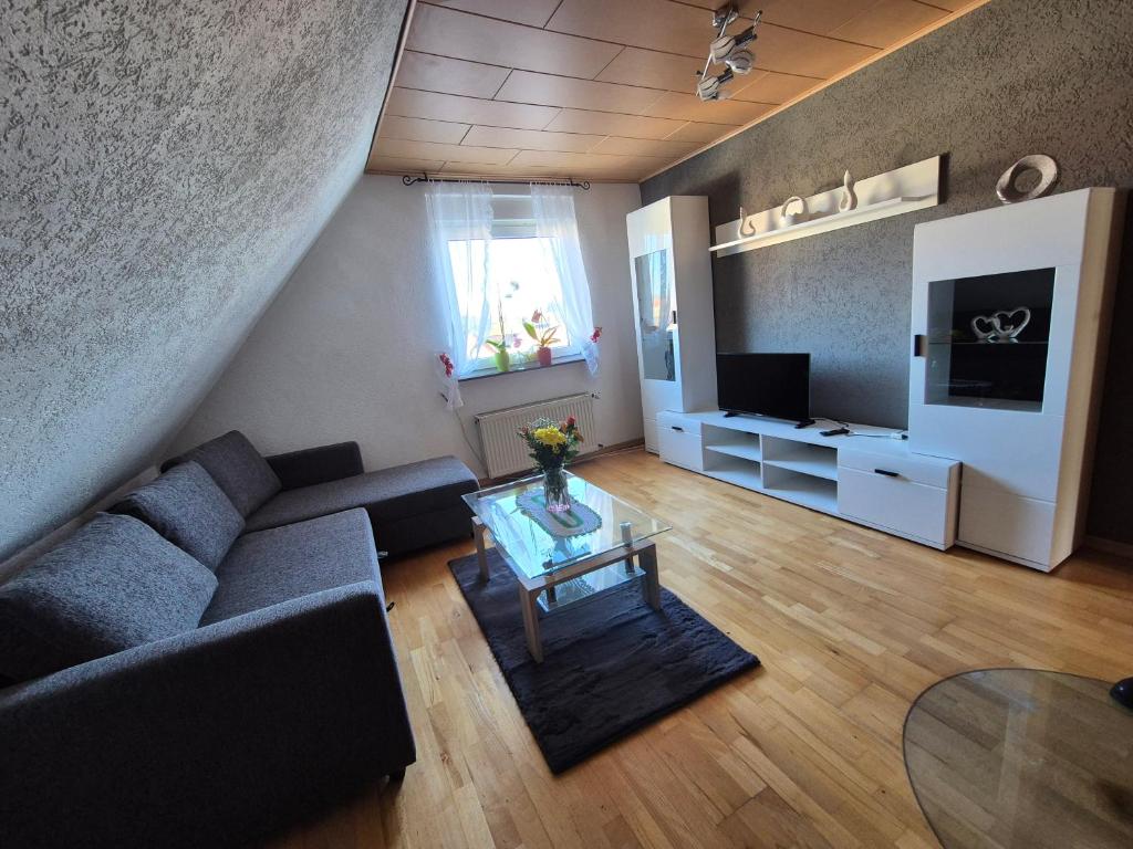 TV a/nebo společenská místnost v ubytování Ferienwohnung Eira am nahen schönen Edersee Waldeck -Sachsenhausen