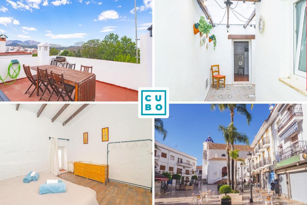 eine Collage von Fotos eines Gebäudes in der Unterkunft Cubo's Nueva House Town Center in Alhaurín el Grande