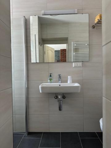 Koupelna v ubytování Hotel Pirol