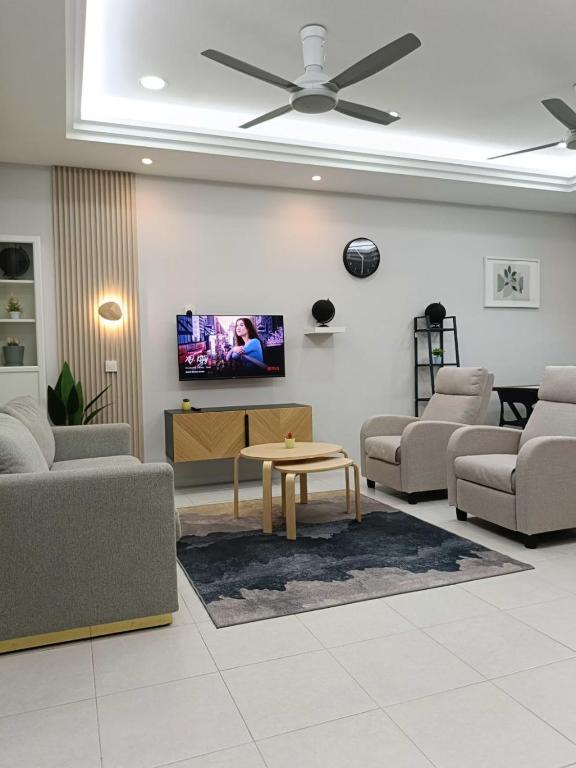 Χώρος καθιστικού στο Homestay D'Merlimau Serkam