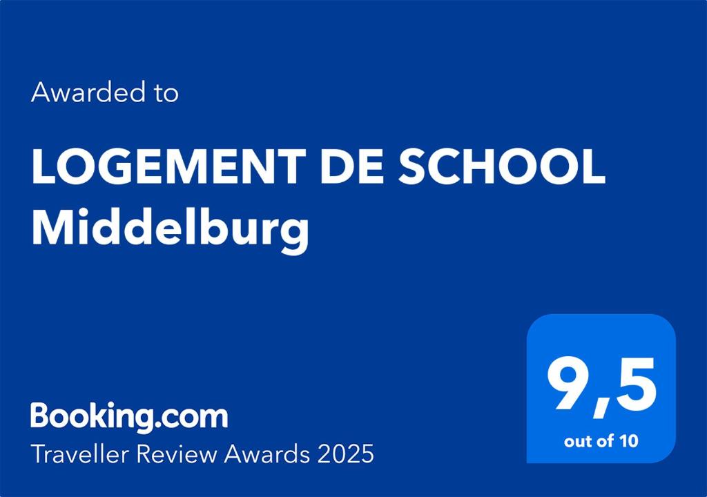 Certifikát, hodnocení, plakát nebo jiný dokument vystavený v ubytování LOGEMENT DE SCHOOL Middelburg