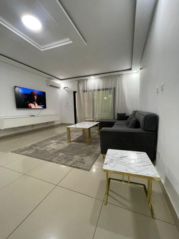 TV a/nebo společenská místnost v ubytování Résidence meublée