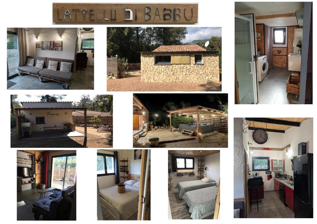 a collage of pictures of a house at L'Attellu di Babbu in Lecci