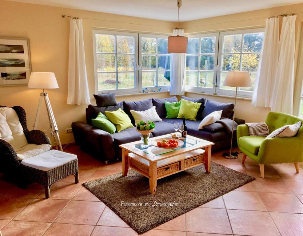 Χώρος καθιστικού στο Straminke 4b Wohnung Strandläufer