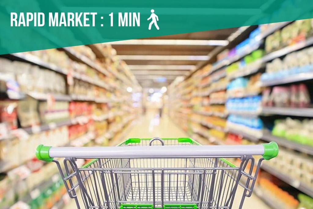 Supermarket alebo iný obchod pri apartmáne alebo v okolí