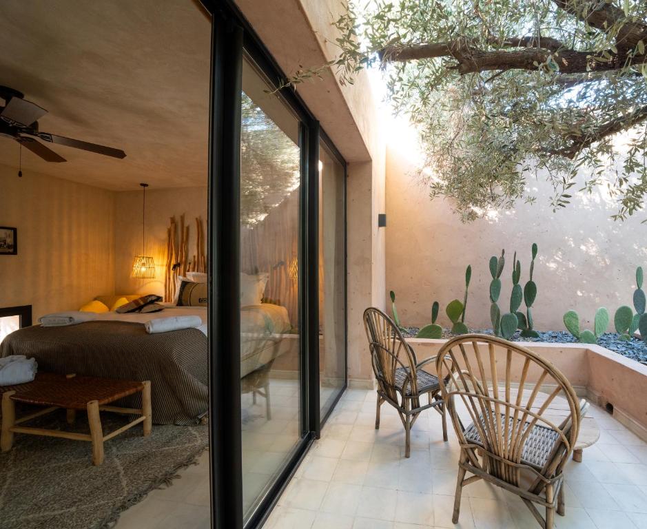 Balkón nebo terasa v ubytování Jardin Sakina - Chambre d'hôtes