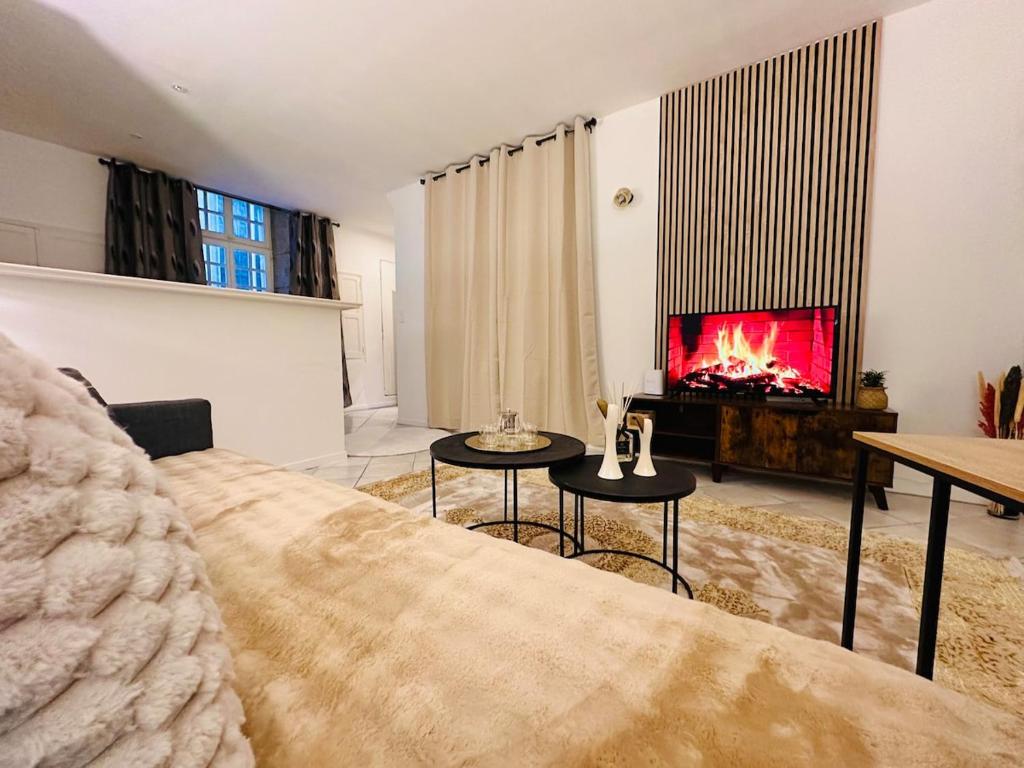 Posezení v ubytování Le Refuge de Saint-Vincent